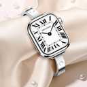 Mesime Slim Band Compatible with Apple Watch Bands 49mm 46mm 45mm 44mm 42mm 41mm 40mm 38mm for Women, Luxury Metal Bracelet Strap for iWatch Ultra 3/2/1 Series 11/10/9/8/7/6/5/4/SE/3/2/1 (Silver)