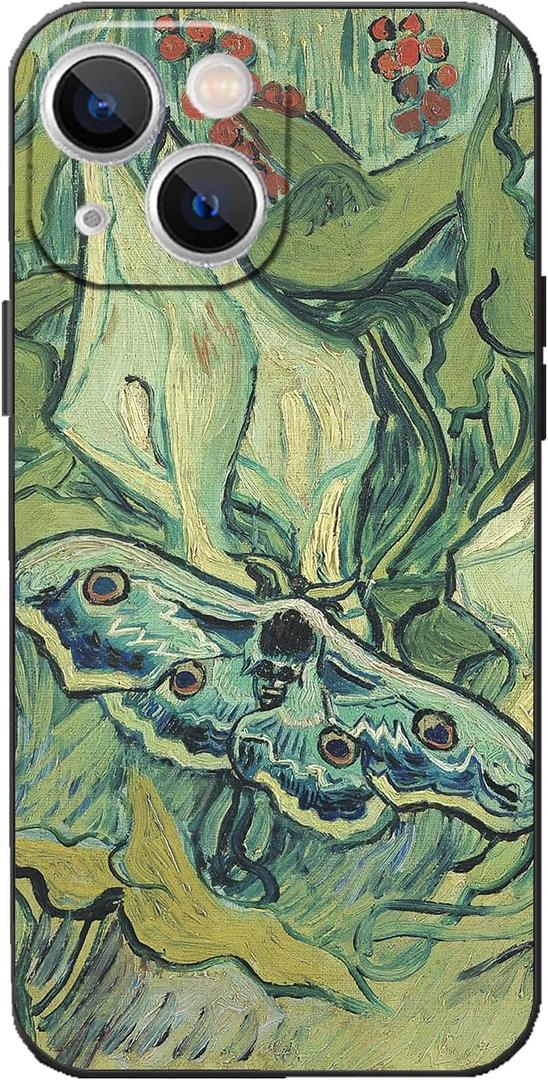 Compatible with iPhone 15 Case, Van Gogh Great Peacock Animal Pattern Phone Case, Slim TPU Protective Cover