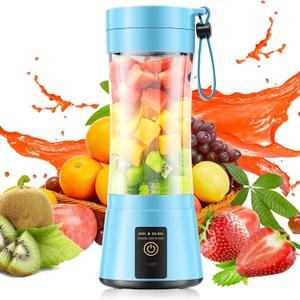 Portable Blender Make Shakes and Smoothies - USB Rechargeable Personal Size Mini Blender Freshly Squeezed, 380Ml BPA Free Travel Cup in Picnic/Office/Gym