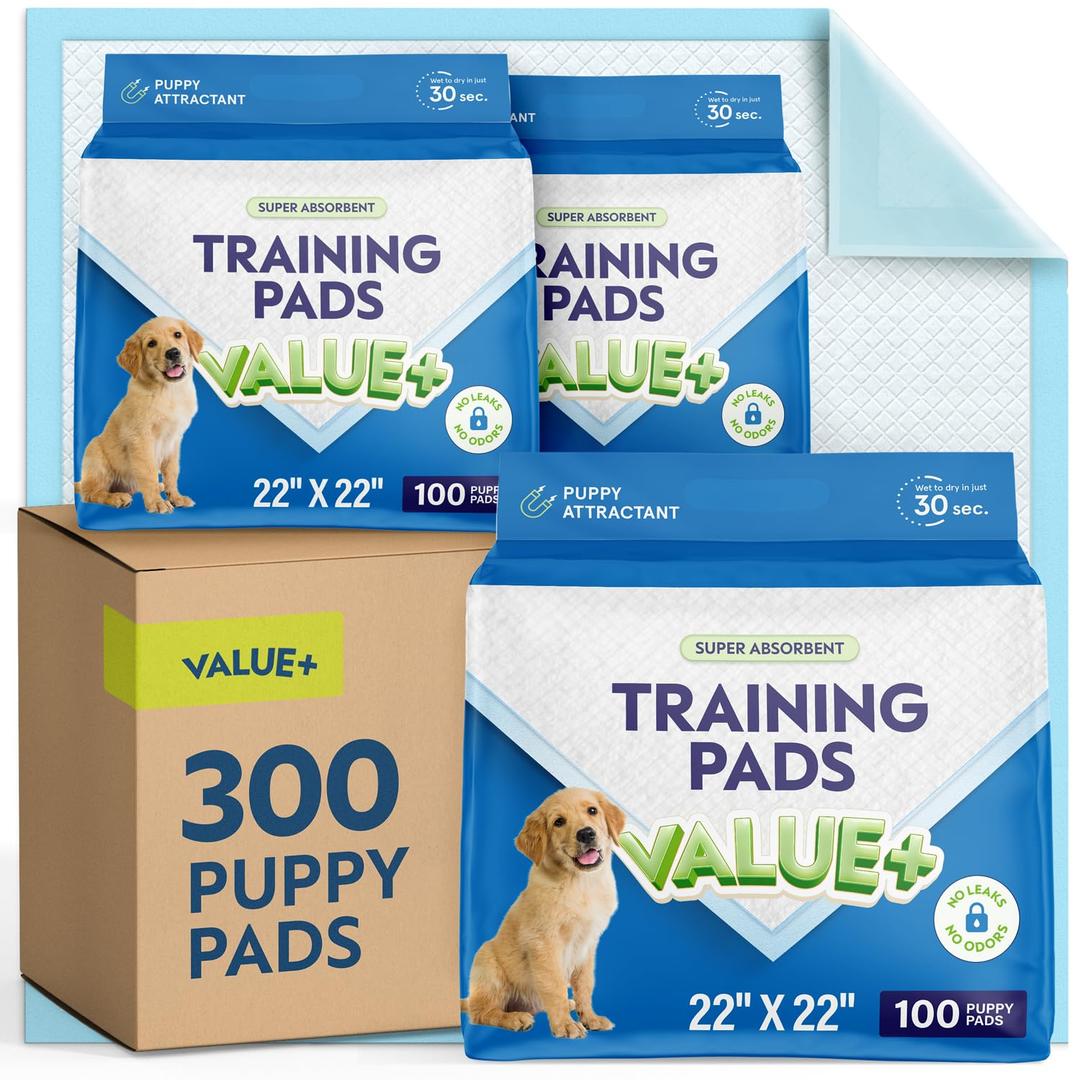 Puppy Pads Pet Pee Pads for Dogs & Puppy Training [300-COUNT] Potty Pads for Dogs 22" x 22" Leak-Proof Dog Pee Pads - Quick-Dry Surface - Heavy Duty Absorbent Disposable Dog Wee Pad Bulk Pack