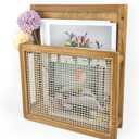 Wooden Wall Mounted Magazine Rack, Boho Style Wall File Organizer, File Holder For Entryway Living Room Kids room and Office, Magazine Holder, Hanging Mail Organizer (Brown)