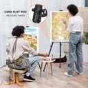 Art Painting Tripod Easel Stand - Portable Adjustable Display Artist Metal Easel with 1 Bag for Tabletop/Floor Painting, Height from 17 to 66 inches, Sturdy for Drawing, Displaying - Black
