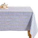 Maison De Blocs 100% Cotton Hand Block Printed, Tablecloth for Kitchen, Dining, Table Cover for Parties, Chritmas, Weddings, Barbecues and Summer picnics Table Cloth (Blue & Yellow, 60" x 90")