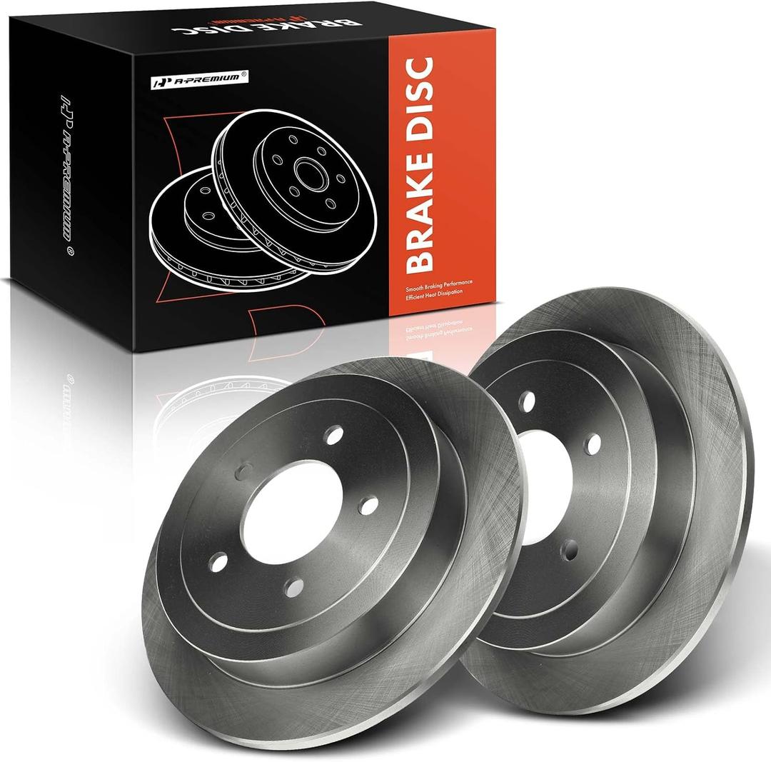 A-Premium 14mm Bolt Hols Rear Solid Disc Brake Rotors Compatible with Select Ford and Lincoln Models - Expedition 1999-2002, F-150 F150 2000-2004, Blackwood 2002, Navigator 1999-2002, 2-PC Set