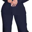 Elainone Pant Suits for Women Professional 2 Piece Outfits Solid Color Button Down Business Casual Blazer Sets (Small, Navy Blue)