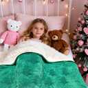 50x60 Inches Sherpa Christmas Blanket for Holiday Home Decor, Green Xmas Tree Jacquard Soft Flannel Fleece Throw Blanket for Bed Couch Sofa, Christmas Decor Gifts for Women Men Teen Family Friends