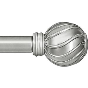 Silver Curtain Rods for Windows 72 to 144 Inches Adjustable Length Heavy Duty 7/8" Diameter Window Curtain Rod with Decorative Finials for Outdoor Farmhouse Bedroom Kitchen Living Room (36"-150"|1 Pack)