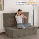 MAXYOYO 6" Folding Sofa Bed for Floor, Tufted Tri-Fold Floor Mattress, Full