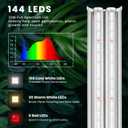 Wolezek Grow Lights for Seed Starting with 6/9/12H Timer, 2ft T5 144 LEDs Full Spectrum Grow Light Seedling with Stand for Indoor Plants, 32W High Output Seed Starter Light Kit, Height Adjustable