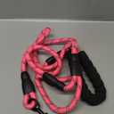 Rope Dog Leash 6ft Long, Traffic Padded Two Handle, Heavy Duty ,Reflective Double Handles Lead for Control Safety Training ,Leashes for Large Dogs or Medium Dogs, Dual Handles Leads, (Pink)