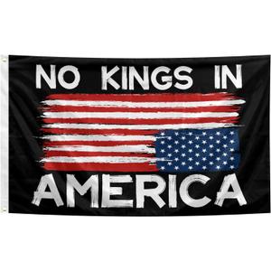 4 x No Kings In America Flag 3x5 Feet With 2 Brass Washers Outdoor Garden Yard Lawn Outdoor Flag