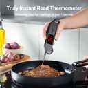 Professional Digital Meat Thermometer, 1 Sec Instant Read, 0.5 Accuracy NIST&NSF Certified Food Thermometer, Auto-Rotate Bright LED Screen, Highly Waterproof Cooking Thermometer for Grill BBQ, Black