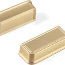 Goo-Ki 6 Pack Cup Pulls for Cabinets Champagne Bronze Bin Cup Drawer Pull, 3" (76mm) c-c Zinc Alloy Kitchen Hardware Champagne Bar Handles