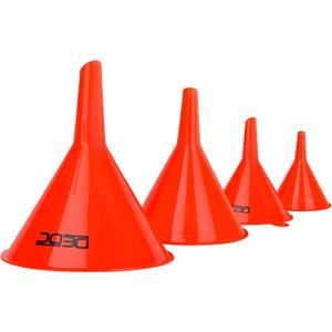 DEDC Oil Funnels, Gas Funnels, Plastic Funnel Set for Car, Automotive, Kitchen, Mini Small Large Red (4pcs Gas Plastic Funnel)