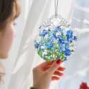 Christmas Ornaments: Stained Glass Ornament, Christmas Tree Ornament, Hanging Ornaments for Home Decor & Xmas Tree Decorations, Exquisite Holiday Decor, Gifts & Holiday Present - Forget-Me-Not