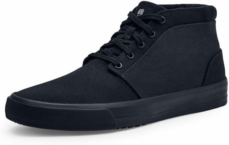Shoes for Crews Unisex Slip-Resistant Work Sneakers - Comfortable, Non-Slip Work Shoes for Men & Women in Food Service, Hospitality, Retail - Cabbie II (12 Women/10.5 Men, Black)