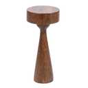 Kate and Laurel Solbrett Transitional Sophisticated Drink Table; 10 x 10 x 22; Walnut Brown; Mid-Century Sculptural Bedroom Nightstand with Unique Pedestal Table Design for Use as Indoor Plant Stand