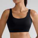 RUNNING GIRL Sports Bra for Women High Support, Molded Cup High Impact Sports Bras with Sewn in Pads Workout Running Bra(3128 Black XL)