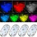 Ziciner 2 PCS Car Led Lights Interior, Super Bright Car Wireless Bulb, USB Rechargeable Auto Led Festoon Bulb, Universal Vehicle Accessories for Cars, Trucks, SUVs, Vans (Colorful, 4 PCS)