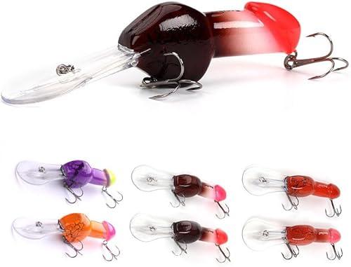 Pack of 2 AOHRO Personality Fishing Lure 3.3in/1oz Crankbait Dick Lure Tackle Bass Fishing