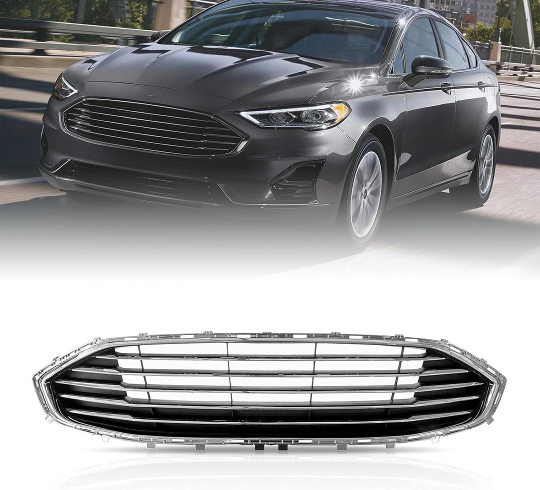 Front Bumper Upper Grille With Chrome For 2019 2020 Ford Fusion KS7Z8200AC KS7Z8200BB