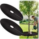32.5" Non-Woven Tree Mulch Ring, 2 Pack Weed Barrier Mat,Degradable Tree Mulch Used to inhibit Weed Growth and Landscape Weed Control Plant Root Protection (EXP 07/31/26)