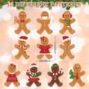 AnyDesign 10Pcs Christmas Yard Signs with Stakes - Gingerbread Man and Other Holiday Designs for Lawn, Patio, Pathway Decor