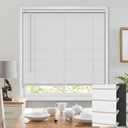 100% Privacy Cordless Mini Blinds for Indoor Windows 1" Vinyl L-Shaped Blades Horizontal Blinds & Shades, Pull Down Small Window Blinds for Home Kitchen, for Window 23" W  36" H White (23" W  36" H, White)