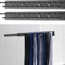 Blulu 2 Pcs Sliding Tie Rack Hanger for Closet, 25 Tie Pull Out Wall Mount Extending Sturdy Metal Belt Organizer Holder for Men Belt Storage, 13.8'' x 1.7'', Black