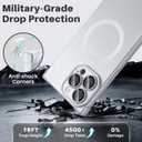 Magnetic for iPhone 14 Pro Case Rectangle, with Camera Lens Protector, Compatible with MagSafe, Shockproof Military-Grade Protection, Soft Silicone Cover for Women Men, Silver