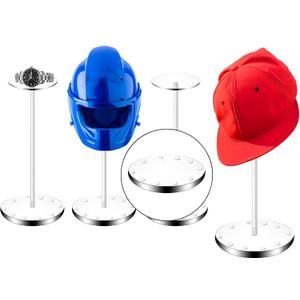 Acrylic Hat Display Stand 4 Pack- Thickened Base for Helmet, Wig, Cowboy Hat, Baseballcap, Closet Holder Rack Organizer( 11.8Inch Height)