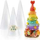 4 Pack Craft Foam Tree Cones, 10 * 4in Styrofoam Cones for Craft, White Large Polystyrene Foam Cones for Craft Use for DIY Art Projects, Christmas Tree Holiday Decor and Holiday Gnomes(10 * 4in-4pc)