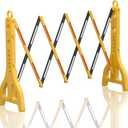 RELIANCER Expandable 8.46ft Safety Barricade,Retractable Security Barrier Water Filled Weighted Base,Adjustable Traffic Barricades,Outdoor Crowd Control Barriers,Driveway Isolation Gate,Garden Fence