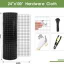 Tongmo Black Hardware Cloth, 1/2 inch 48'' x 50'Chicken Wire Fence, 19 Gauge Vinyl Coated Welded Cage Wire Mesh Roll Supports Poultry Netting Cage Garden Fence