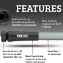 Flexzilla Colors Garden Hose 5/8 in. x 100 ft., Lightweight All-Weather Water Hose, Durable and Flexible, Leak-Free Connections, Slate Gray