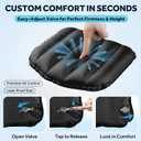 Inflatable Airplane Seat Cushion with Memory Foam | 3D Scalloped Air Baffles | Sit-to-Adjust Firmness | 2-in-1 Seat Pad & Lumbar Support, Tailbone Relief | 30s Inflate & 1s Deflate | Travel & Office, Black