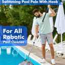 Pool Hook with Pole, 16FT Pool Pole Telescopic with Stainless Steel Hook, Retrieval Hooks for All Robotic Pools Cleaner, Robot Hooks for Heavy Duty Telescoping Poles, Above Ground and Underwater