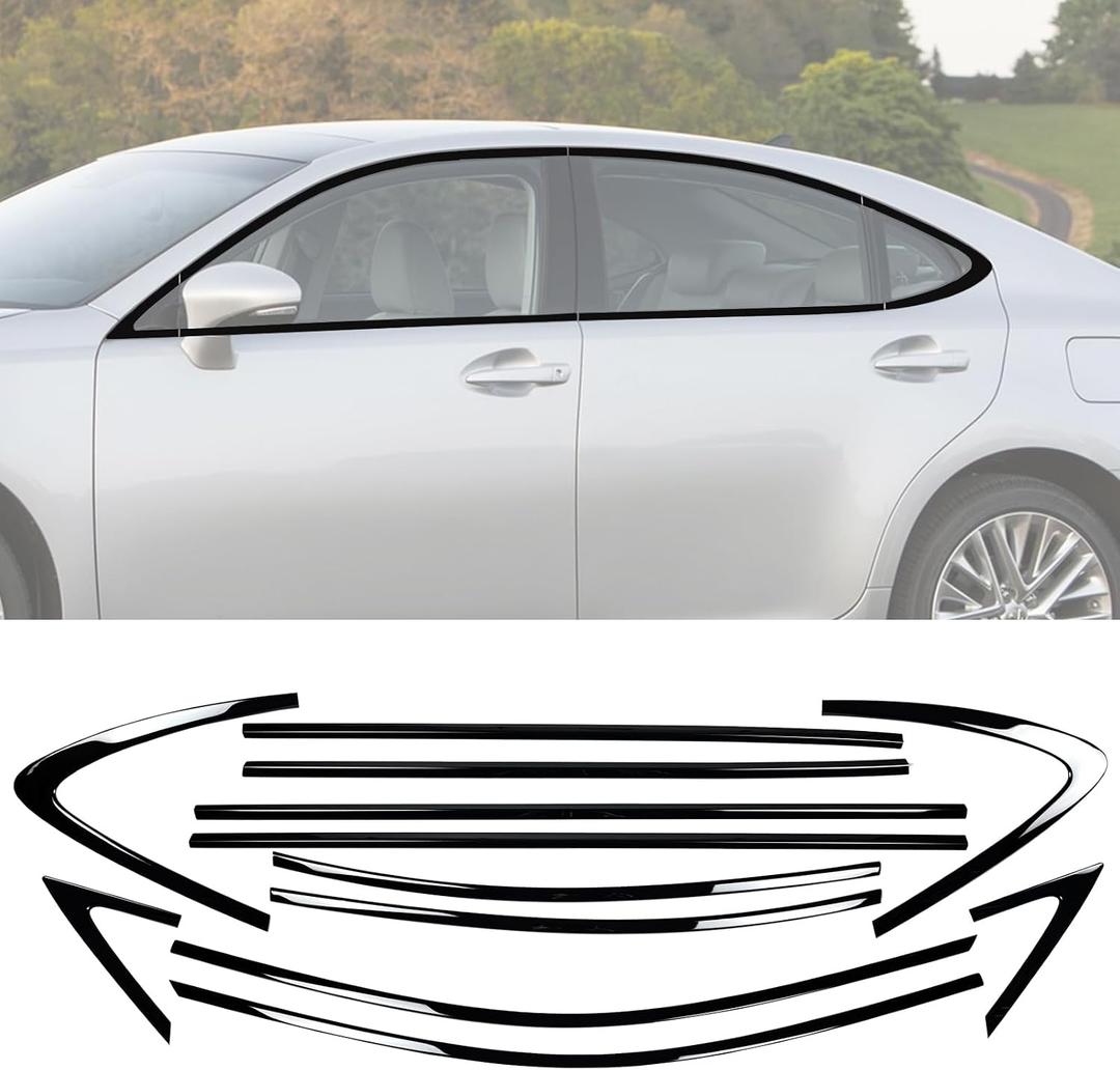 Stainless Steel Window Trim Chrome Delete for Lexus ES300h ES350 2012-2018 Black Window Trim Blackout Kit