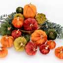 18PCS Velvet Pumpkin Decor for Fall Table Centerpieces, Artificial Fake Faux Foam Pumpkin Home Decorations for Autumn Harvest, Thanksgiving