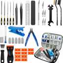 50pcs 3D Printer Tool Kit & Accessories Nozzle Cleaning Tools, Scrapers, Files, Wire Cutter, Craft Knife, Tube Cutter, Wrench & Tweezers Complete Starter Kit with Tool Bag for Cleaning & Finishing