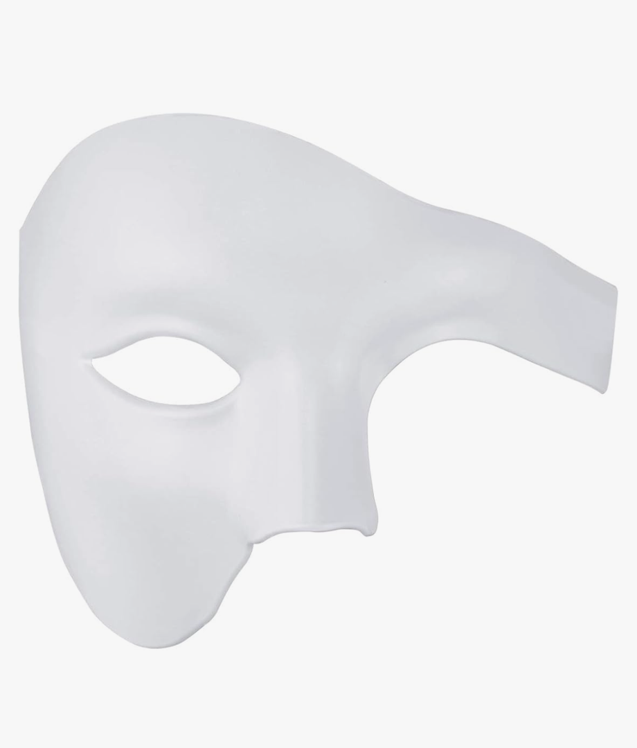 Thmyo Half Face Men's Phantom Of The Opera Vintage Design Venetian Carnival Masquerade Mask White