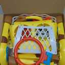 Move2Play, Giraffe Basketball Hoop & Soccer Goal Activity Center | 30+ Sounds & Songs + 5 Lights | 1 2 3 Year Old Birthday Gift for Boys and Girls | Toy for Baby & Toddlers (Yellow)