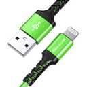 Tera Grand - Apple C89 MFi Certified Lightning to USB-A Braided Cable for iPhone 14/13/12/11 Pro Pro Max Plus Mini, SE XS Max XR X, 8/7/6 Plus, iPad, AirPods, 4 Ft Green
