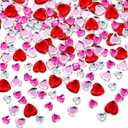 400 Pieces Valentine's Day Red Heart Rhinestone Acrylic Pink Rose Flatback Rhinestones Heart Crystal Gems 10 mm/ 8 mm/ 6 mm for Crafts DIY Jewels