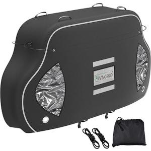 RVINGPRO Bike Cover for Transport on Rack  Bike Cover for 3 Bikes on Rear Bike Rack, 600D Oxford Bicycle Cover Waterproof Outdoor Storage or Transportation for RV/ SUVS, with 2 Bungee Cords (XXL)