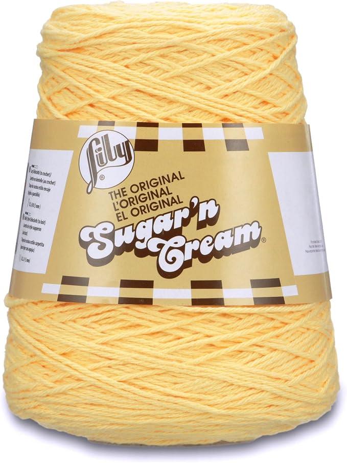 Lily Sugar'n Cream Cotton Cone Yarn, 14 oz, Yellow, 1 Cone