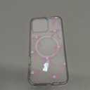 Magnetic for iPhone 15 Pro Max Case with Bow - Magnetic Clear Case Compatible with MagSafe, Slim Aesthetic Phone Cover for Women Girls, Anti-Yellowing Shockproof Stylish Protective Cover - Pink