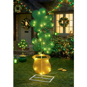 St. Patrick's Day Theme Lighted Yard Signs, 42 Inch St Patricks Day Yard Outdoor Decorations for Saint Patrick Irish Home Lawn Patio Backyard Garden Decor(Shamrock)