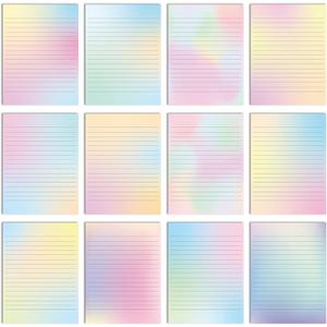 Patelai 120 Sheets Stationery Paper 8.5 x 11 Classroom Double Sided Lined Stationary Writing Paper Decorative Paper for Note Scrapbook Back to School Office Printing Supplies (Pastel Gradient)