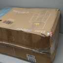 Yapamar Armless Industrial Faux Leather Barstools with Metal Legs and Footrest, Dining Chairs for Home Office Kitchen Island,2 PackBlack,36" (18 inch)